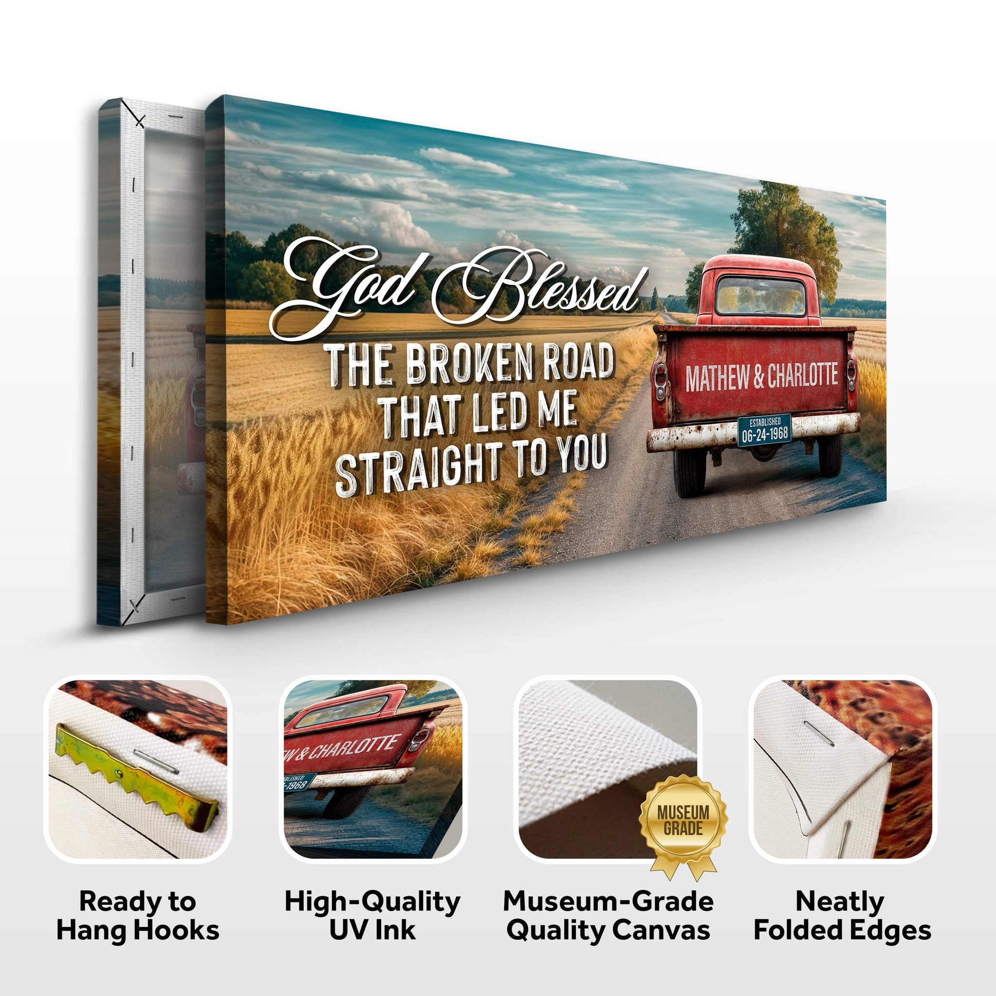 Custom Vintage Truck Couple Sign IV - Tailored Canvases - Flyclothing LLC
