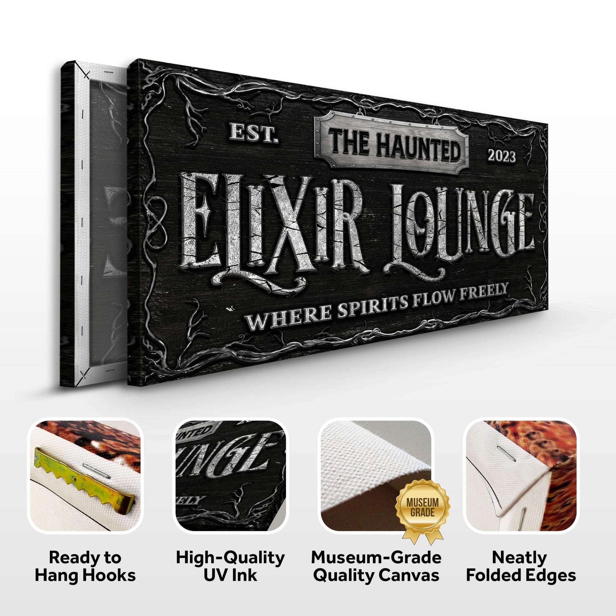 The Haunted Elixir Lounge Halloween Sign - Tailored Canvases - Flyclothing LLC