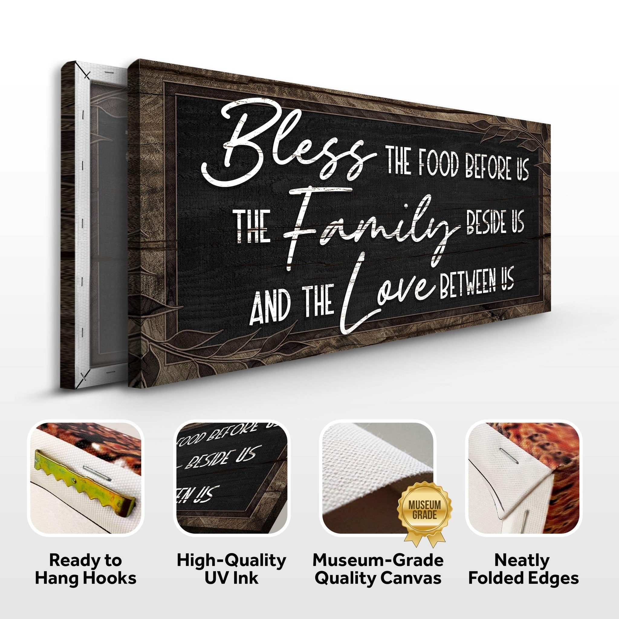 Bless The Food Before Us And The Love Between Us Sign III - Tailored Canvases - Flyclothing LLC