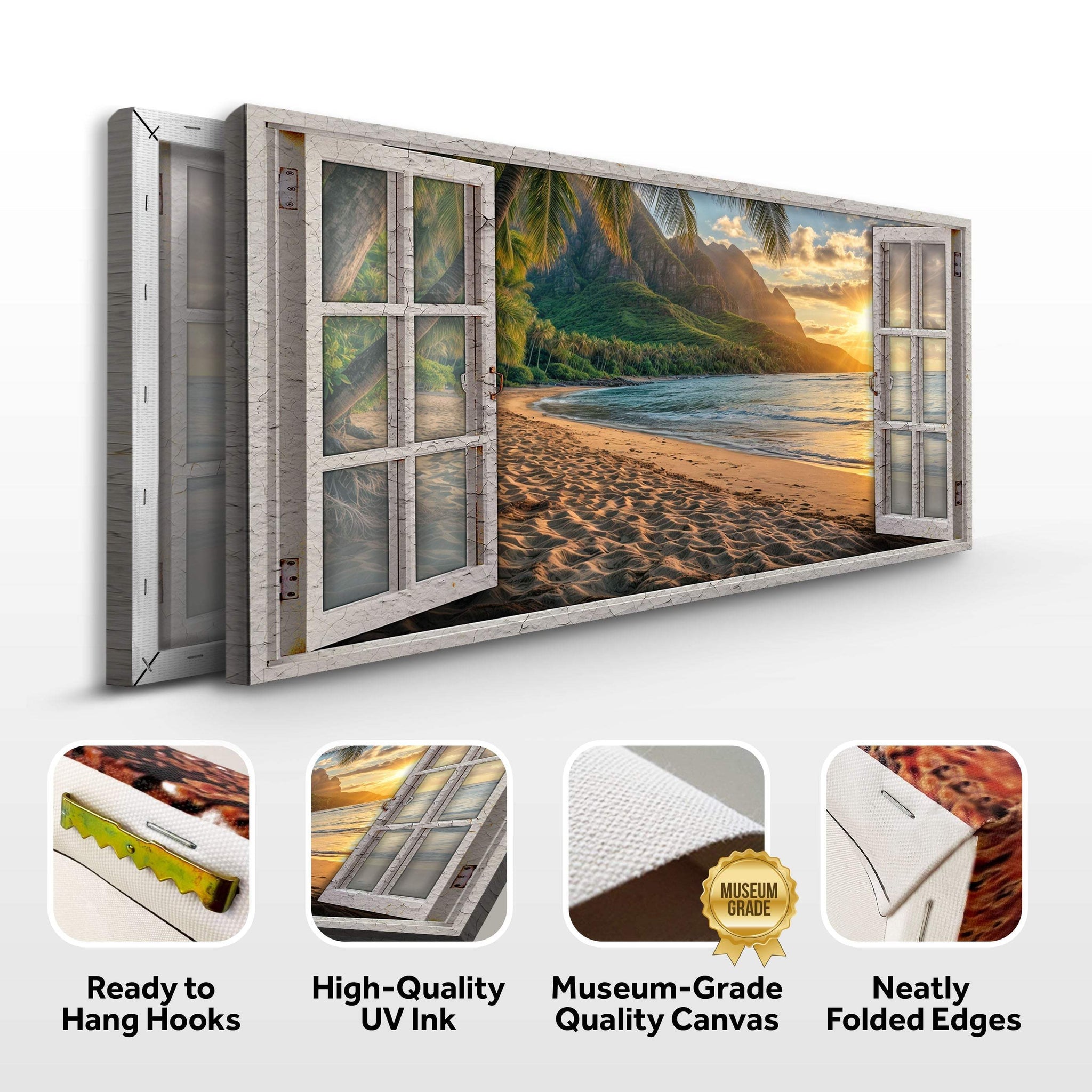 Beachfront Dreams Window Scenery Wall Art - Tailored Canvases - Flyclothing LLC