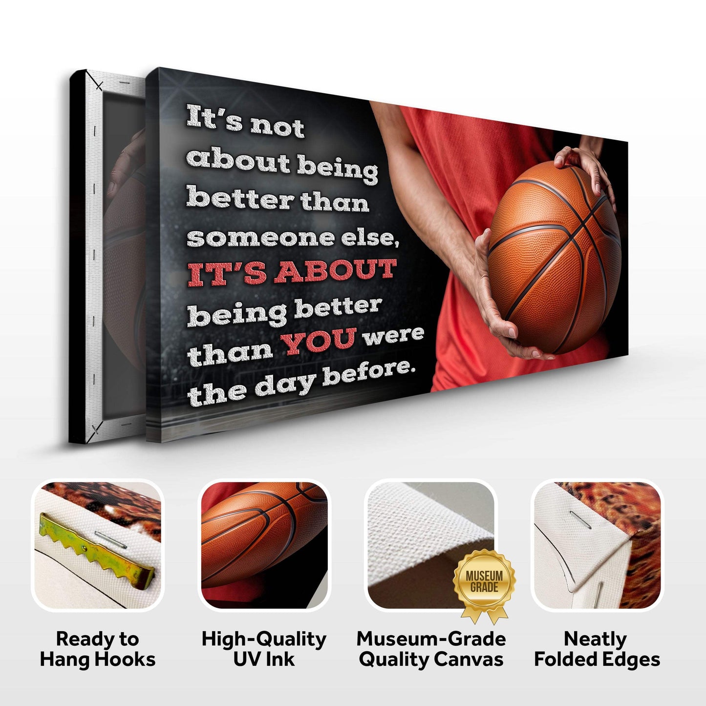 It's Not About Being Better Sports Quote Sign V - Tailored Canvases - Flyclothing LLC