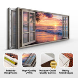 Sunset Beach Window Scenery Wall Art - Tailored Canvases - Flyclothing LLC