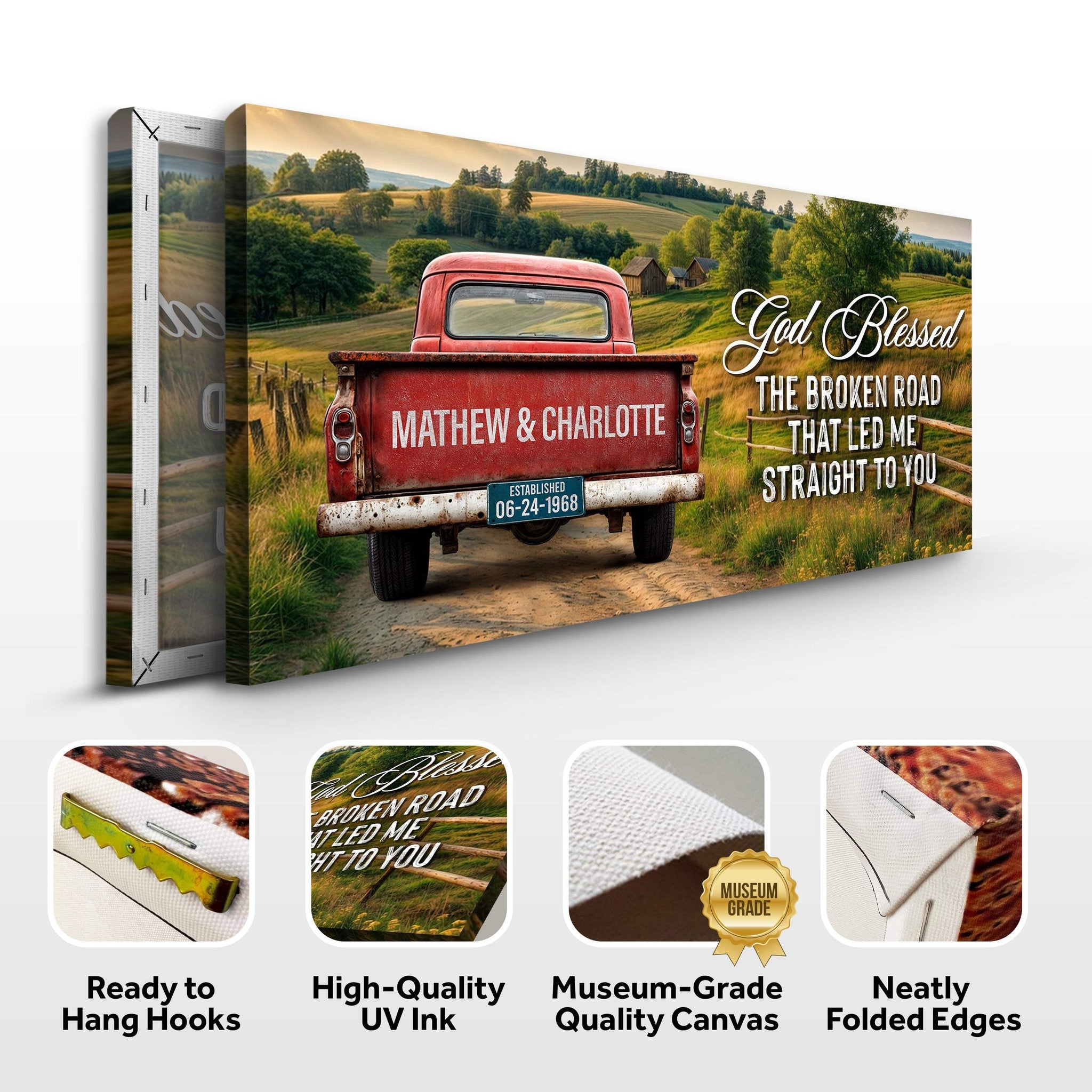 Custom Vintage Truck Couple Sign III - Tailored Canvases - Flyclothing LLC