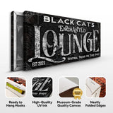 Black Cat's Enchanted Lounge Halloween Sign - Tailored Canvases - Flyclothing LLC