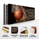 It's Not About Being Better Sports Quote Sign IV - Tailored Canvases - Flyclothing LLC