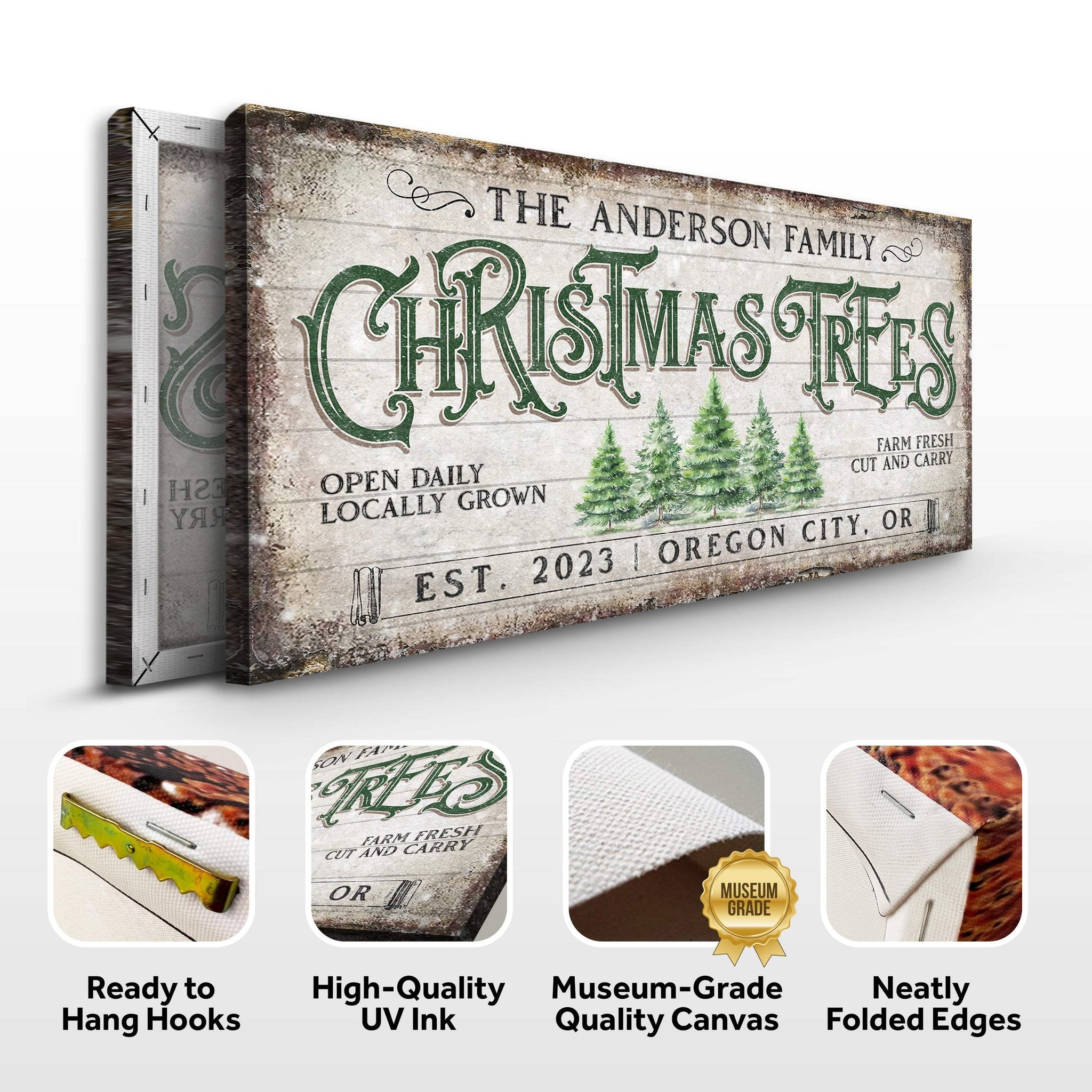 Family Christmas Tree Farm Sign IV - Tailored Canvases - Flyclothing LLC