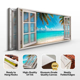 Coconut Palm Beach Window Scenery Wall Art - Tailored Canvases - Flyclothing LLC