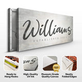 Family Name Sign IV - Tailored Canvases - Flyclothing LLC