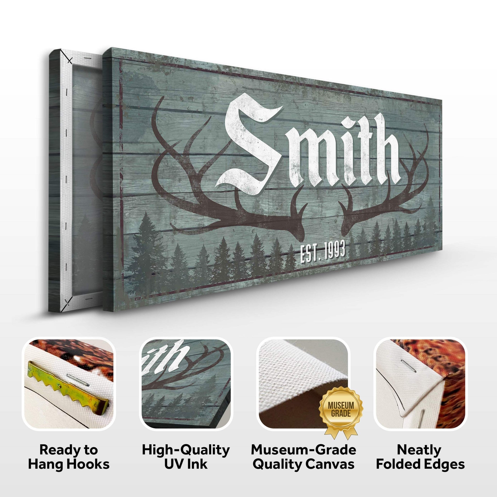 RUSTIC FAMILY ANTLER -LP1 - Tailored Canvases - Flyclothing LLC