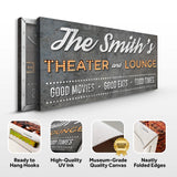 Family Theater and Lounge Sign V - Tailored Canvases - Flyclothing LLC