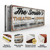 Family Theater and Lounge IV Sign - Tailored Canvases - Flyclothing LLC