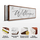 Family Sign - Tailored Canvases - Flyclothing LLC