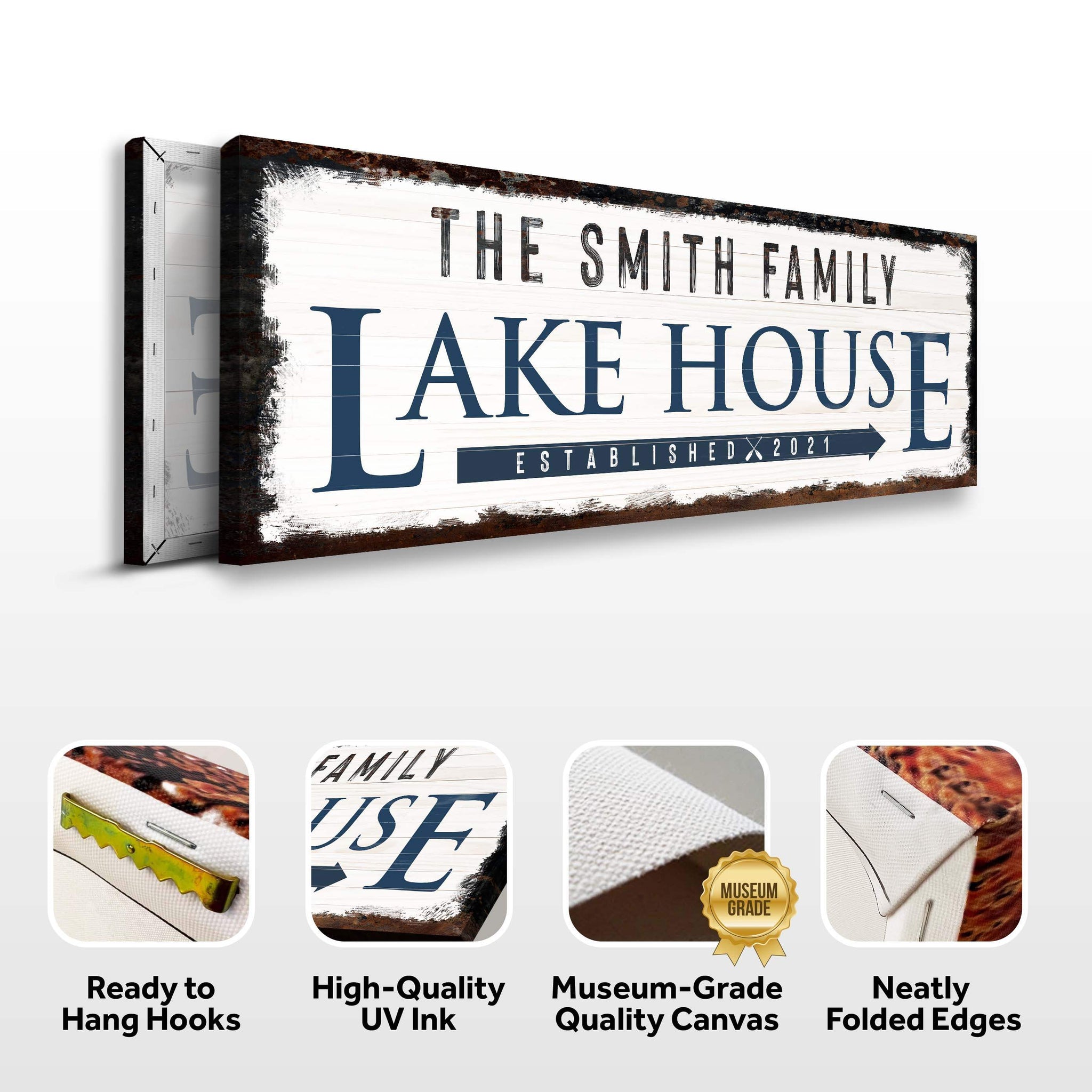 Family Lake House Arrow Sign - Tailored Canvases - Flyclothing LLC
