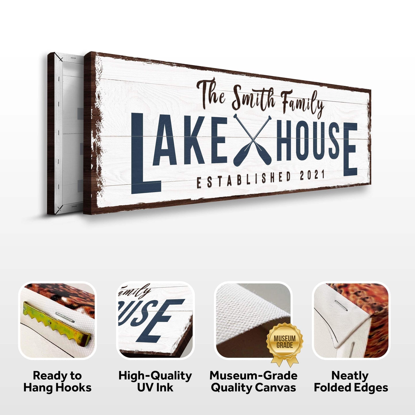 Family Lake House Arrow Sign II - Tailored Canvases - Flyclothing LLC