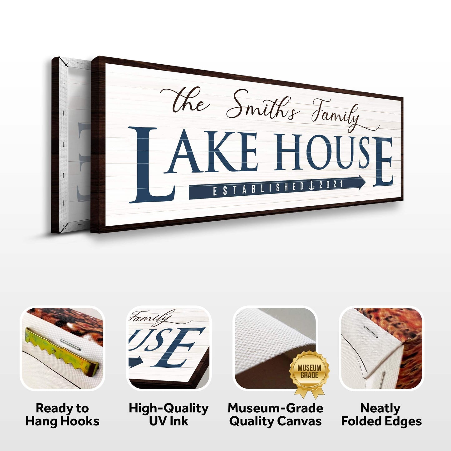 Family Lake House Arrow Sign III - Tailored Canvases - Flyclothing LLC