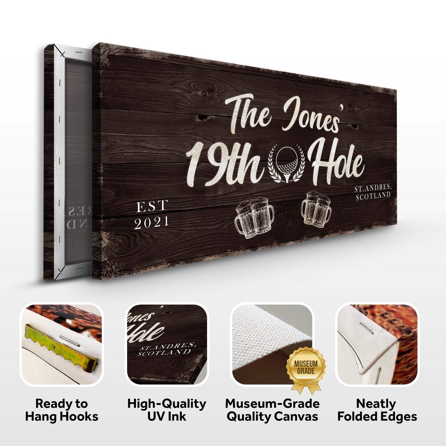 19th Hole Golf Personalized Sign II - Tailored Canvases - Flyclothing LLC