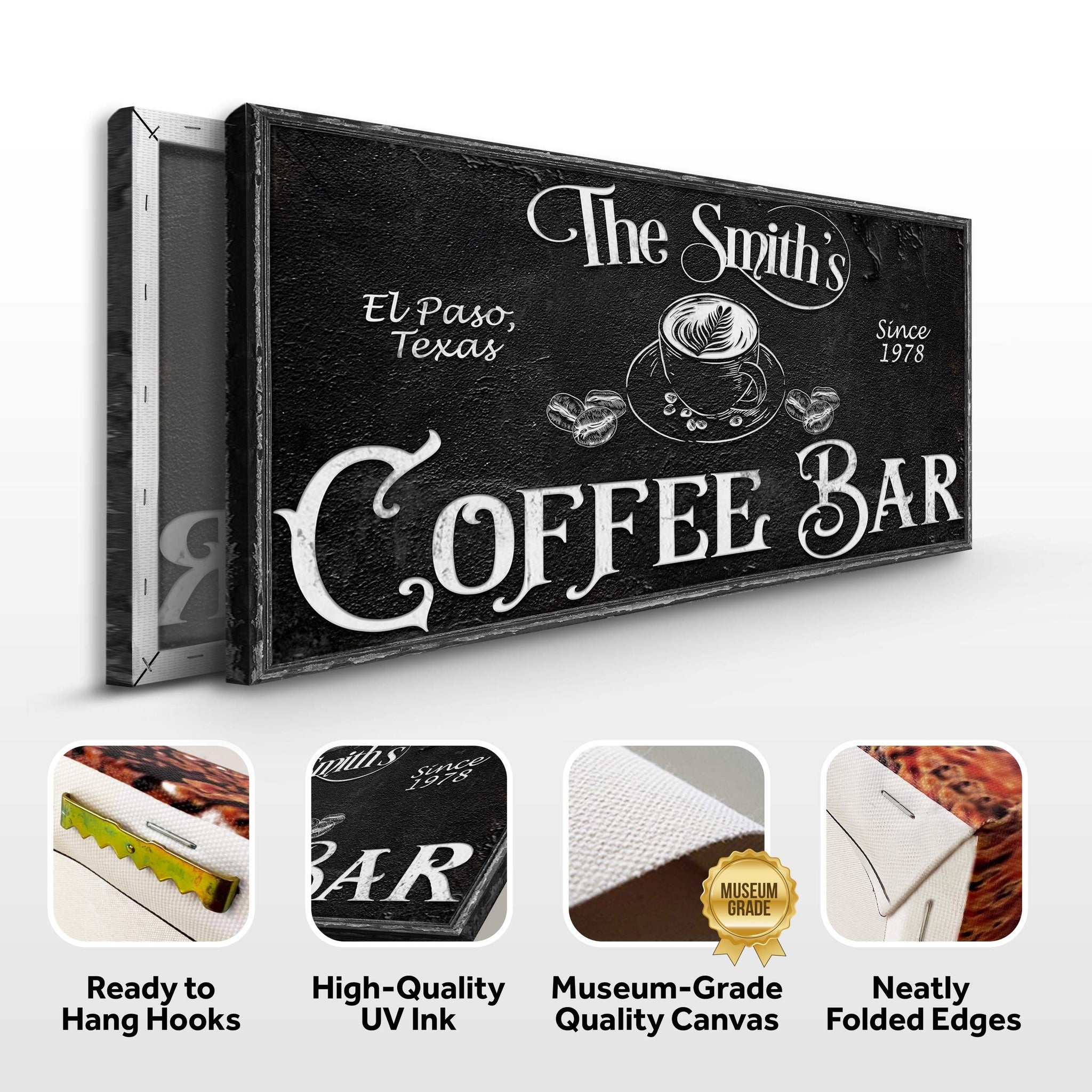 Personalized Coffee Bar Sign VI - Tailored Canvases - Flyclothing LLC