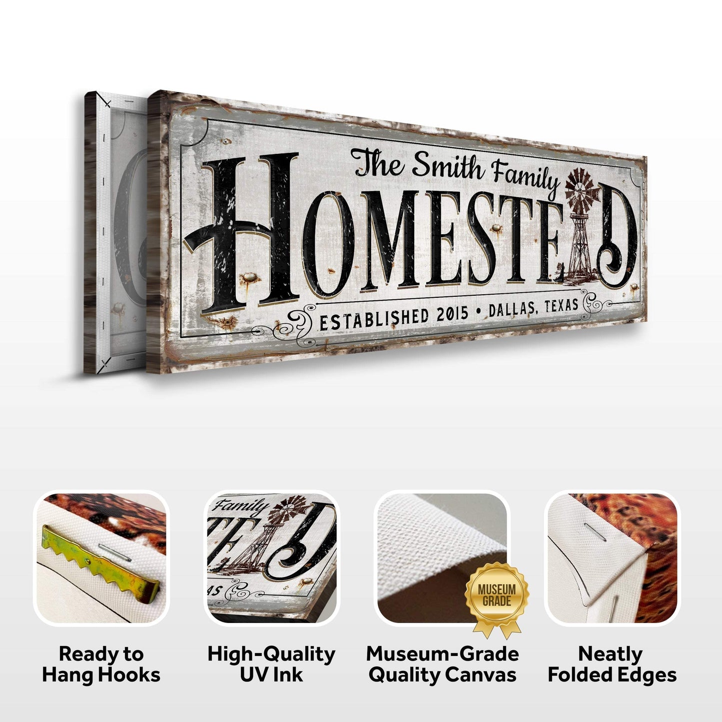 Vintage Rust Homestead Sign - Tailored Canvases - Flyclothing LLC