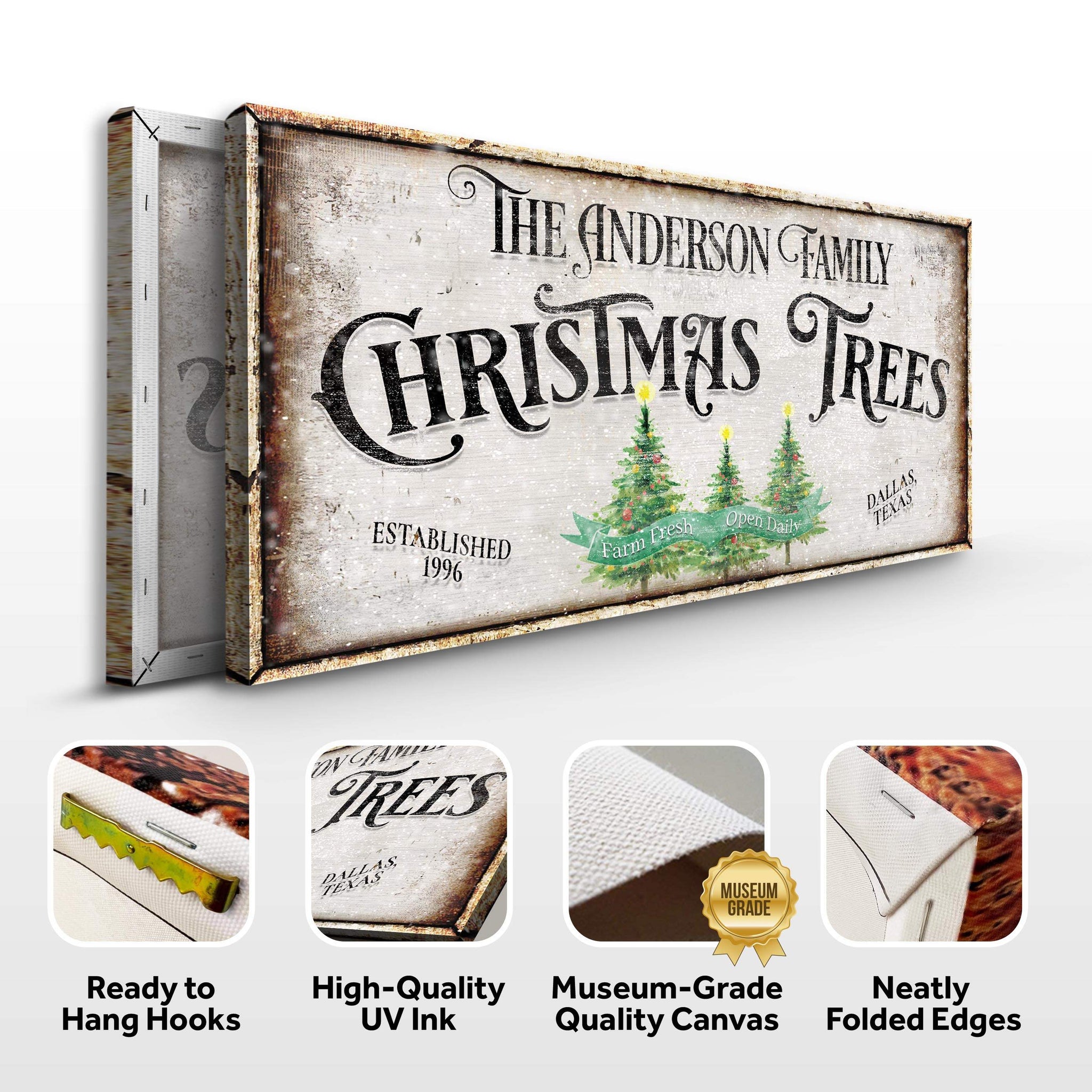 Family Christmas Tree Farm Sign III - Tailored Canvases - Flyclothing LLC
