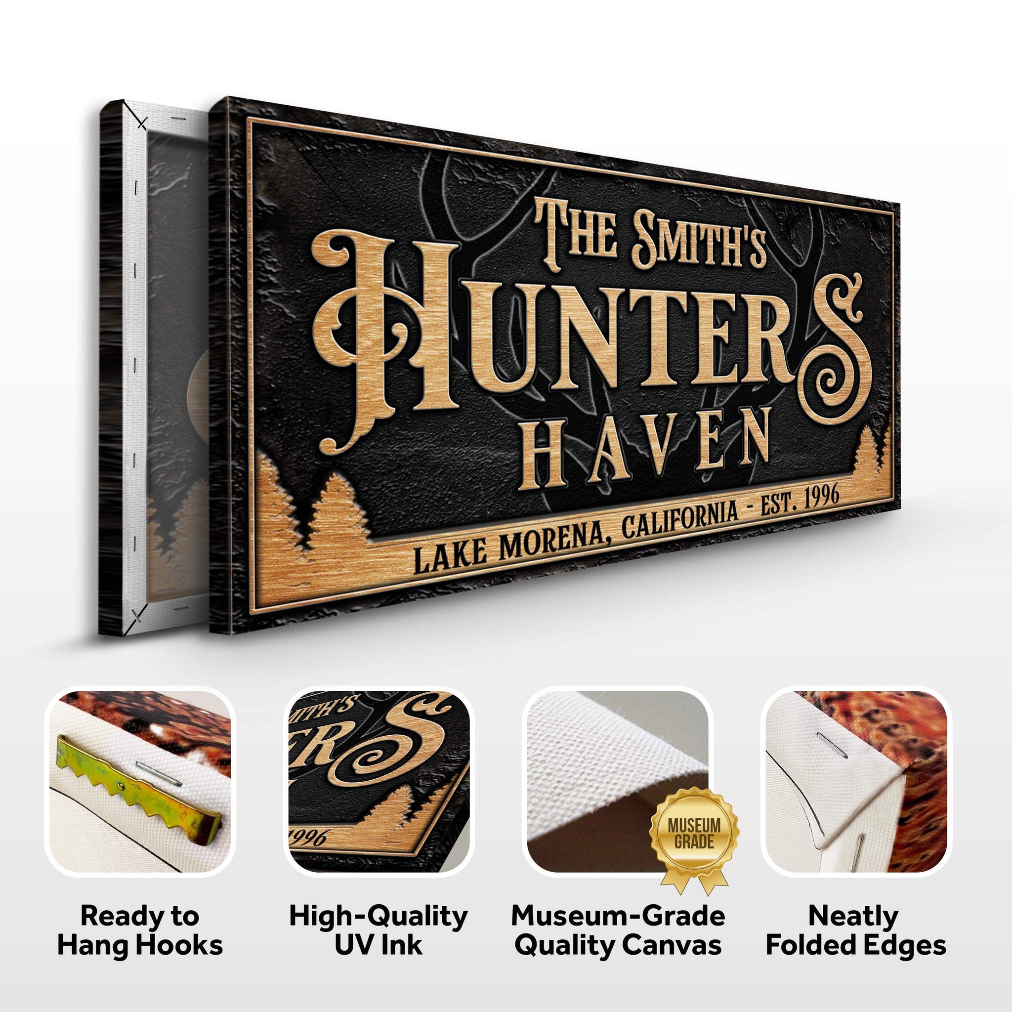 Personalized Hunters Haven Family Sign - Tailored Canvases - Flyclothing LLC