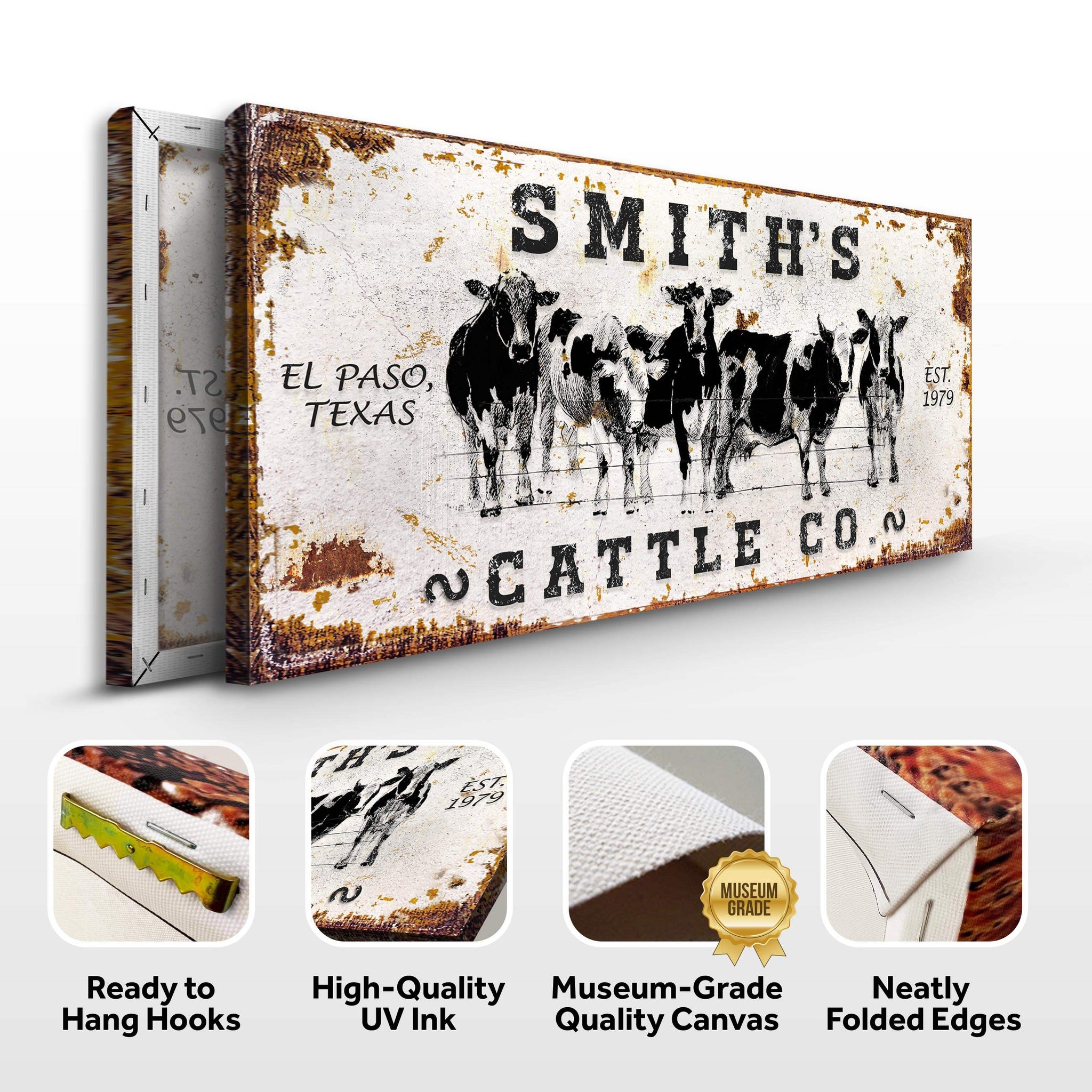 Personalized Cattle Sign II - Tailored Canvases - Flyclothing LLC