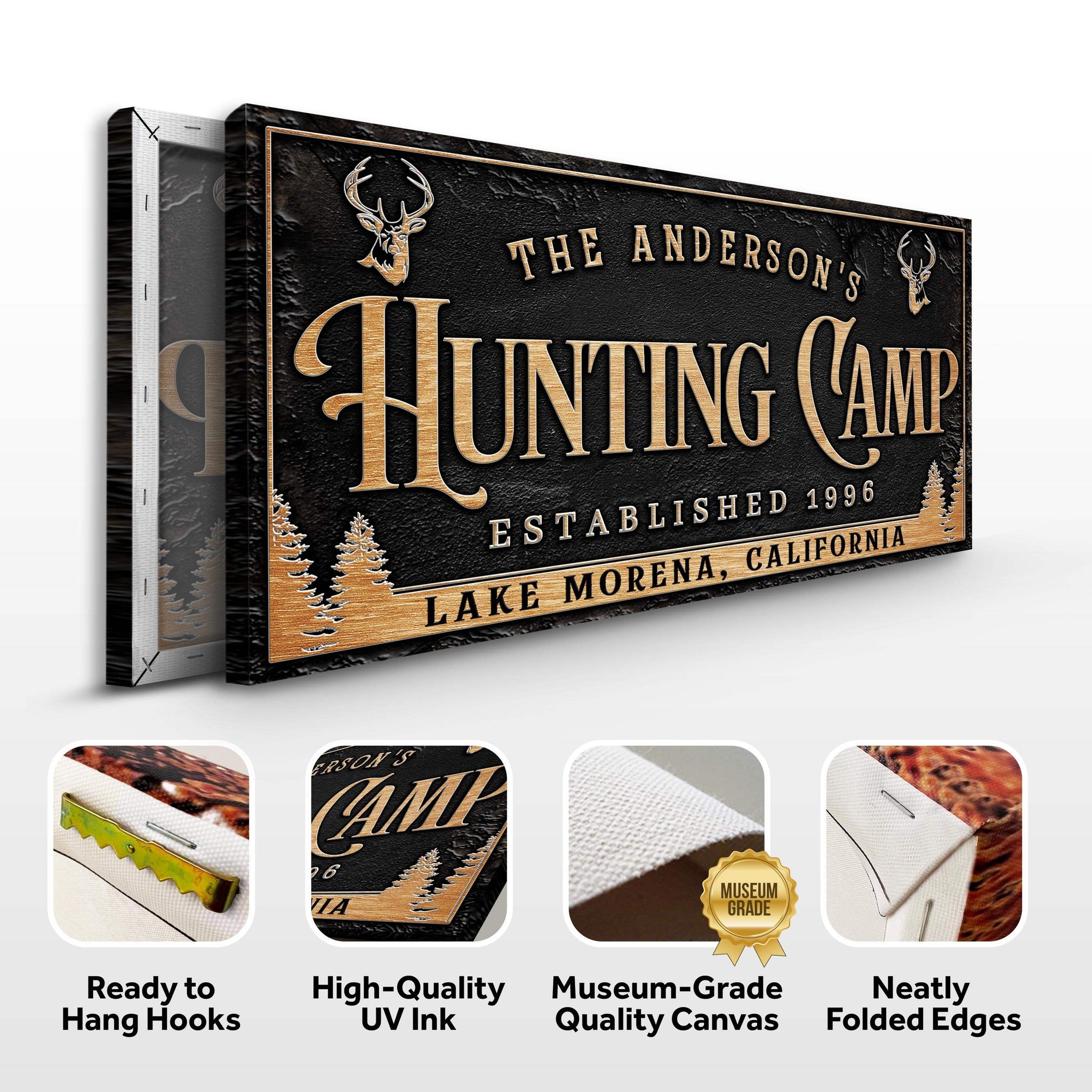 Personalized Family Hunting Camp Sign - Tailored Canvases - Flyclothing LLC