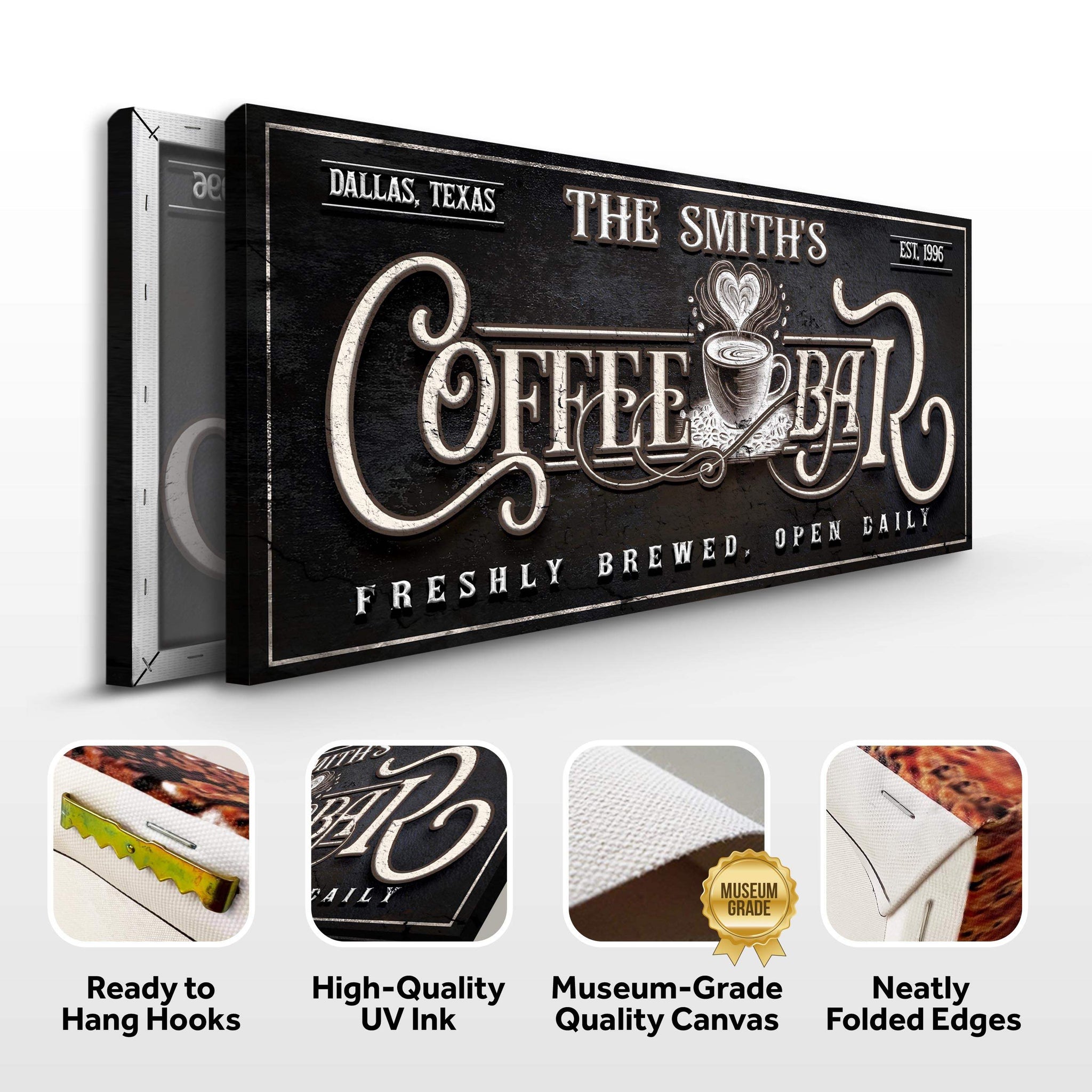 Personalized Coffee Bar Sign - Tailored Canvases - Flyclothing LLC