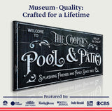 Personalized Pool Sign Black and White - Tailored Canvases - Flyclothing LLC