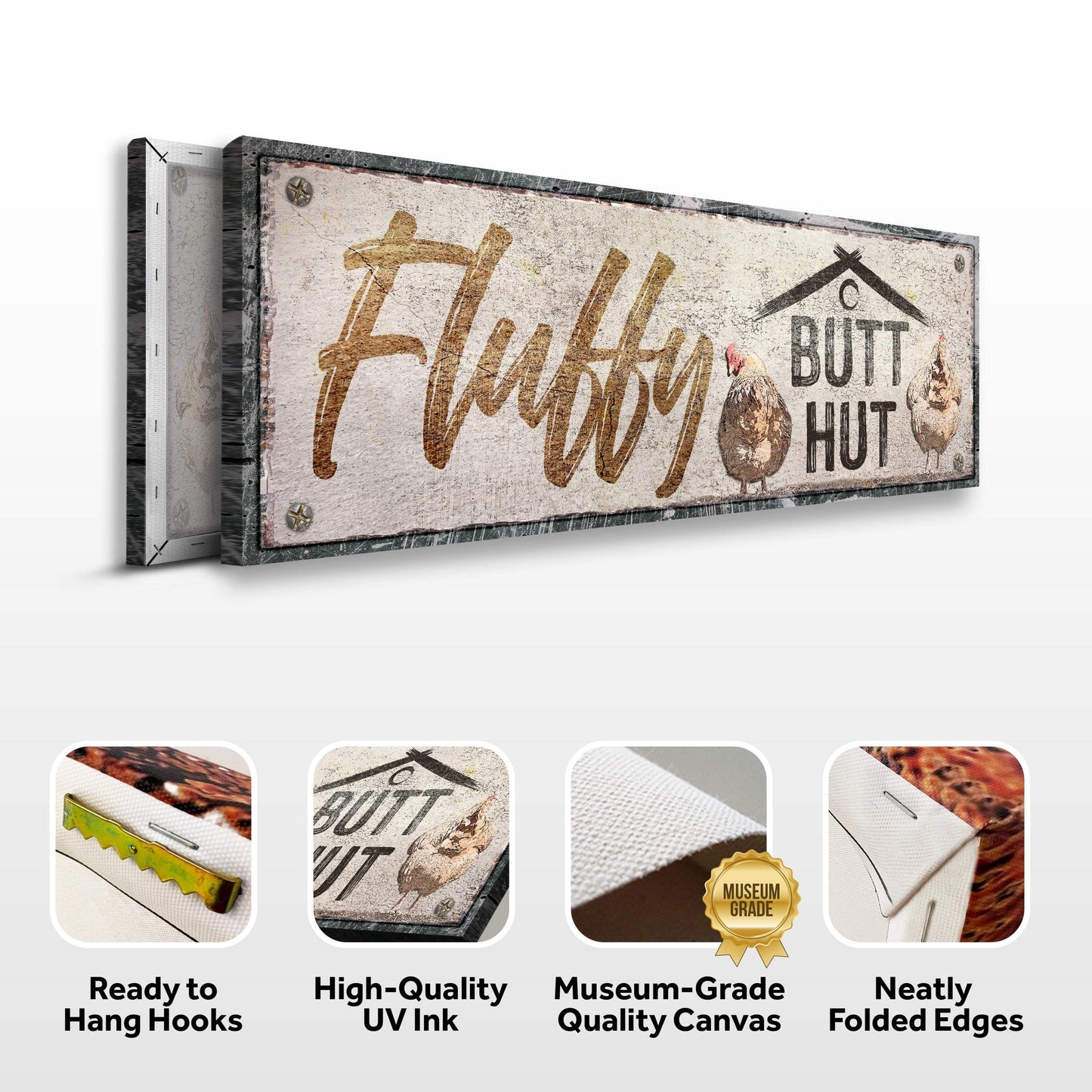 Fluffy Butt Hut Chicken Coop Sign II - Tailored Canvases - Flyclothing LLC