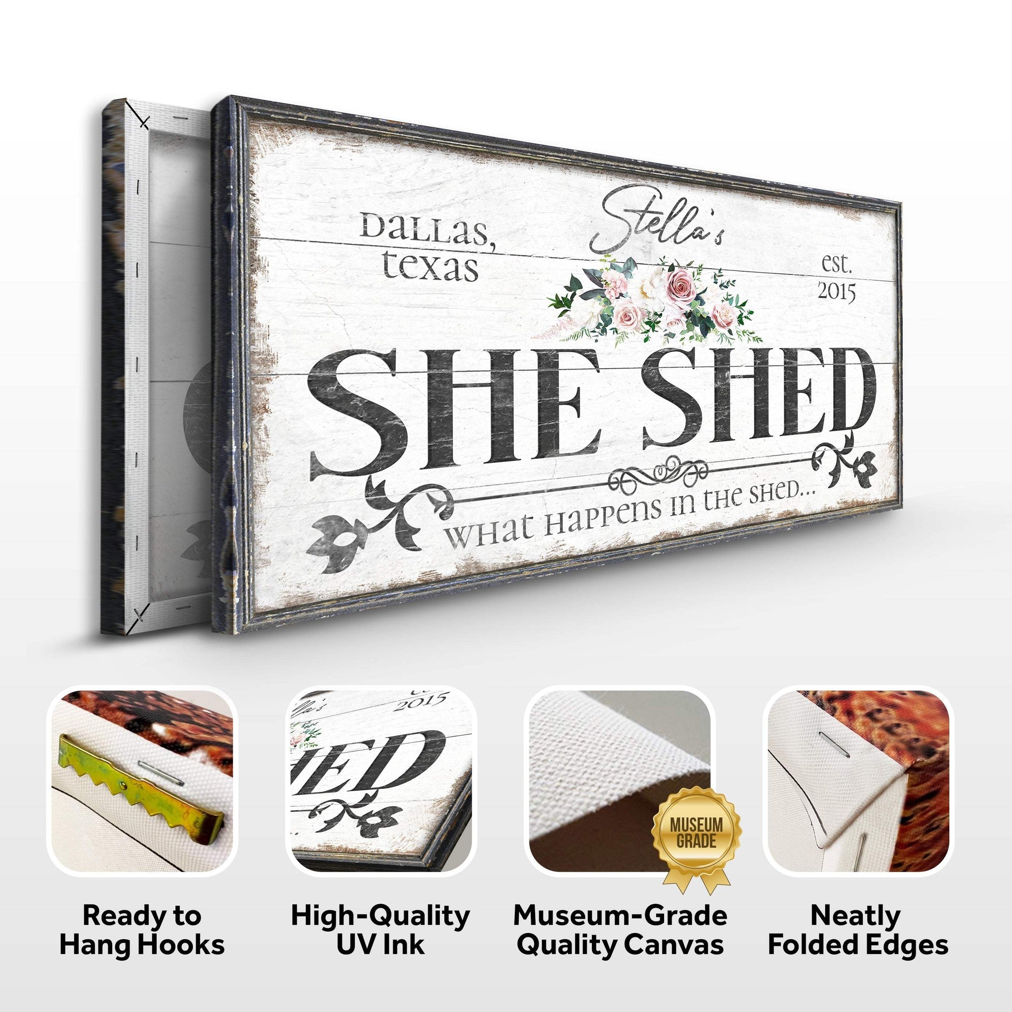 Personalized She Shed Sign VII - Tailored Canvases - Flyclothing LLC