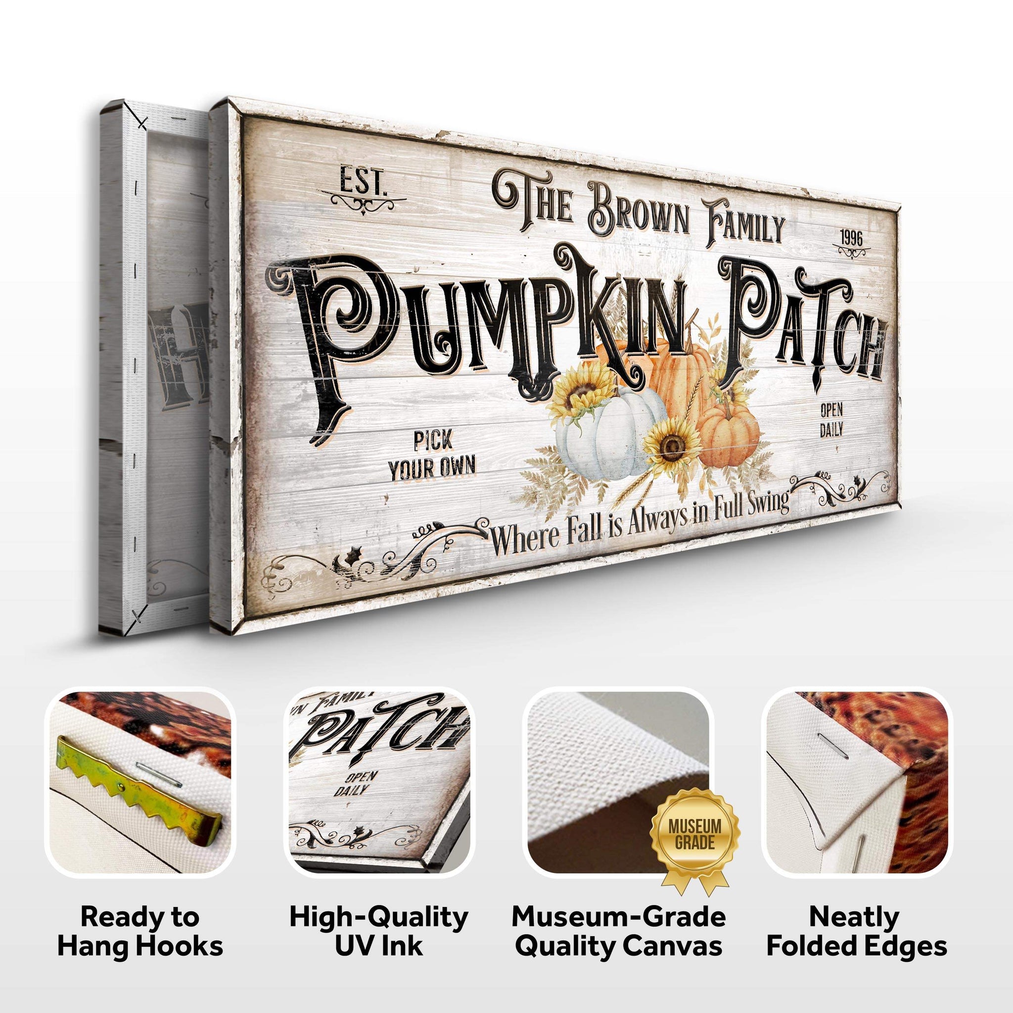 Personalized Pumpkin Patch Sign V - Tailored Canvases - Flyclothing LLC