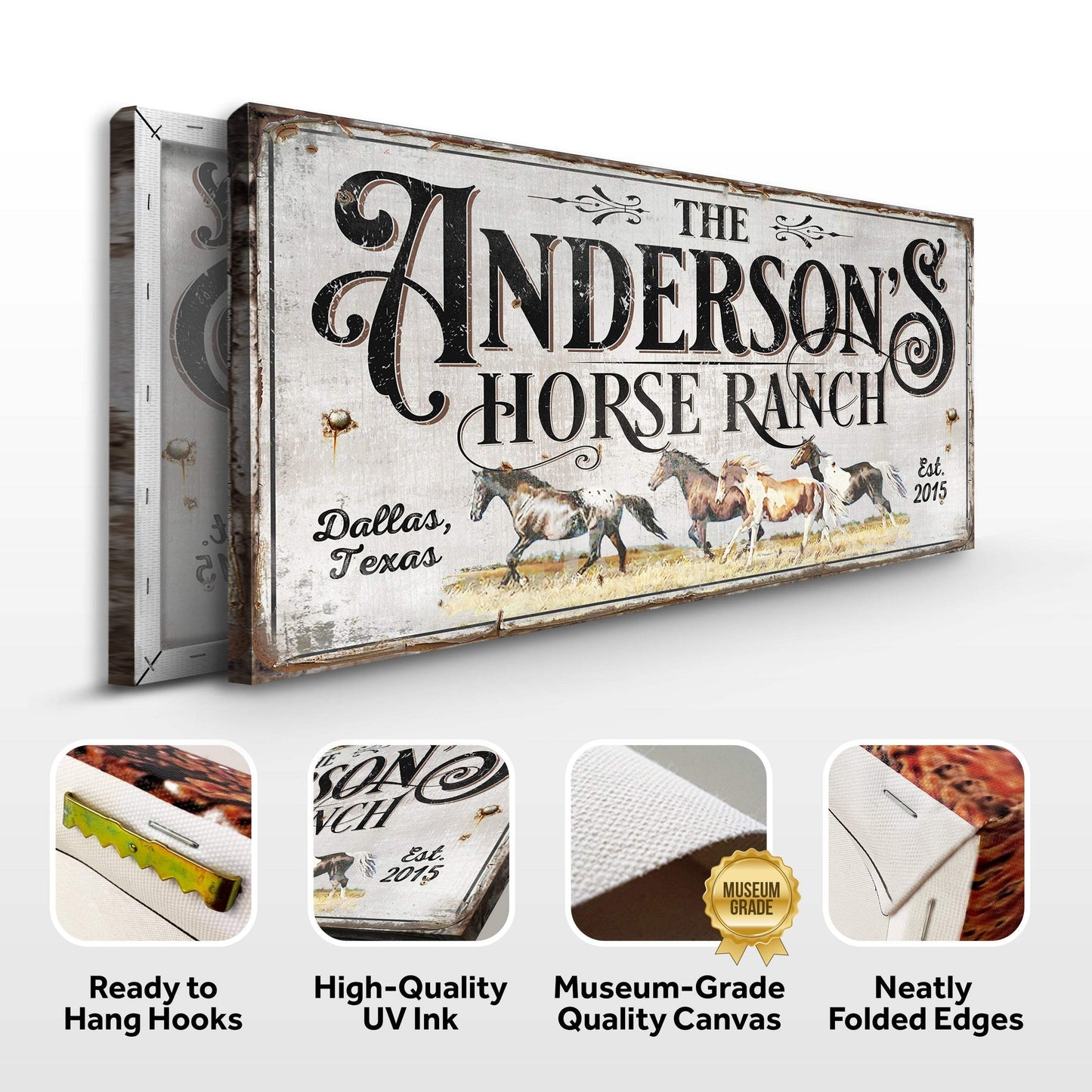 Personalized Horse Ranch Sign II - Tailored Canvases - Flyclothing LLC