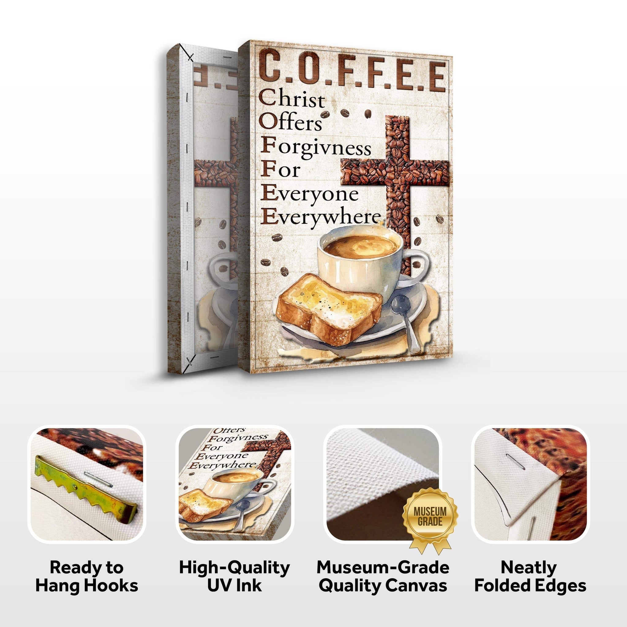 Christ And Coffee Faith Sign IV - Tailored Canvases - Flyclothing LLC