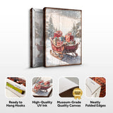Vintage Christmas Sleigh Sled Wall Art V - Tailored Canvases - Flyclothing LLC