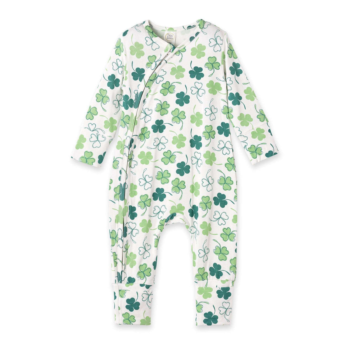 Shamrock Zip Romper – Convertible Cuff Bamboo Irish Sleeper - Tesa Babe - Flyclothing LLC