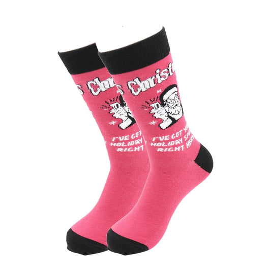 Santa Claus Holiday Socks - Comfy Cotton for Men & Women - Real Sic - Flyclothing LLC