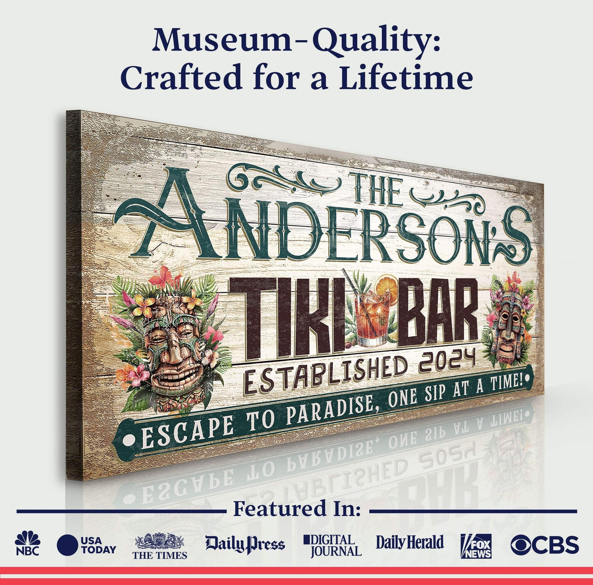 Personalized Tiki Bar Sign III - Tailored Canvases - Flyclothing LLC