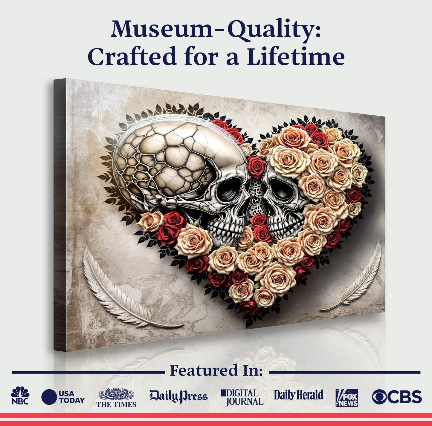 Skull and Flowers Wall Art VII - Tailored Canvases - Flyclothing LLC