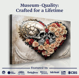 Skull and Flowers Wall Art VII - Tailored Canvases - Flyclothing LLC