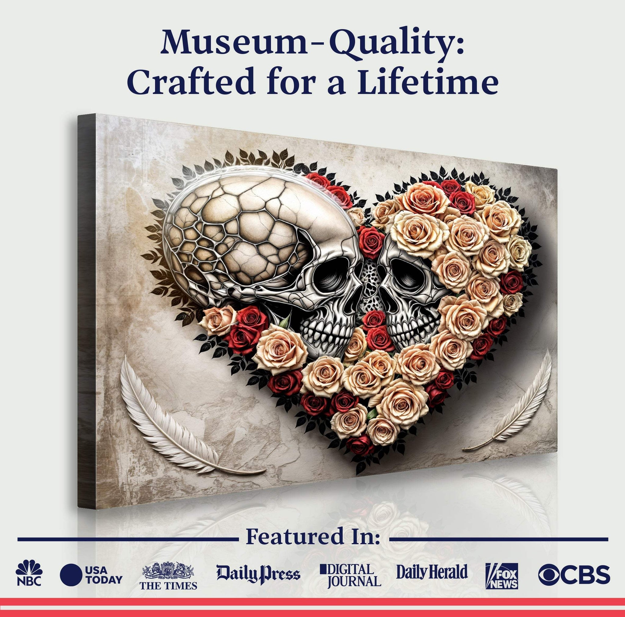 Skull and Flowers Wall Art VII - Tailored Canvases - Flyclothing LLC