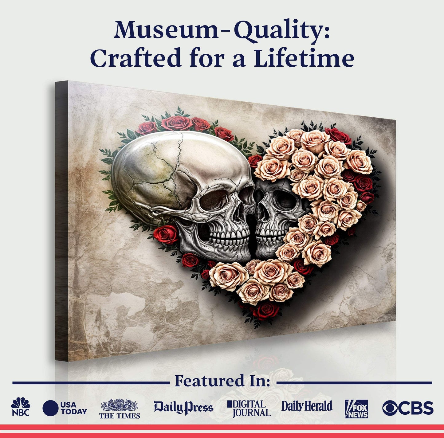 Skull and Flowers Wall Art IX - Tailored Canvases - Flyclothing LLC