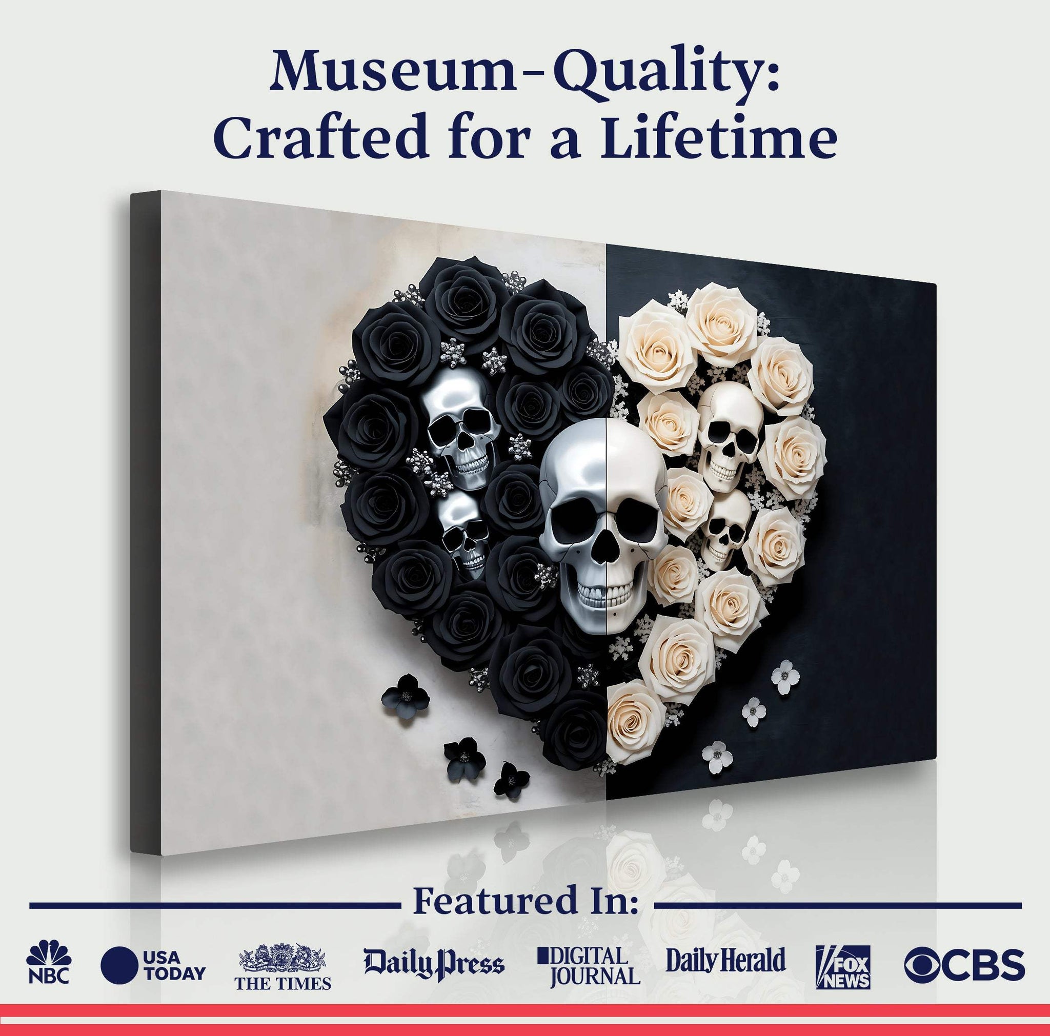 Skull and Flowers Wall Art XIII - Tailored Canvases - Flyclothing LLC