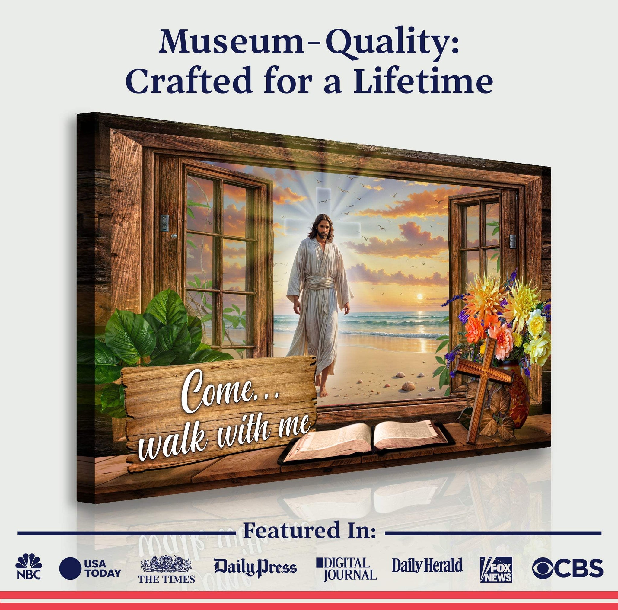 Come Walk With Me Jesus Faith Sign - Tailored Canvases - Flyclothing LLC