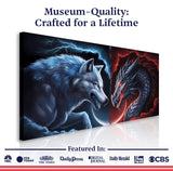 3D Dragon and Wolf Wall Art - Tailored Canvases - Flyclothing LLC