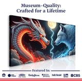 3D Dragon and Wolf Wall Art III - Tailored Canvases - Flyclothing LLC