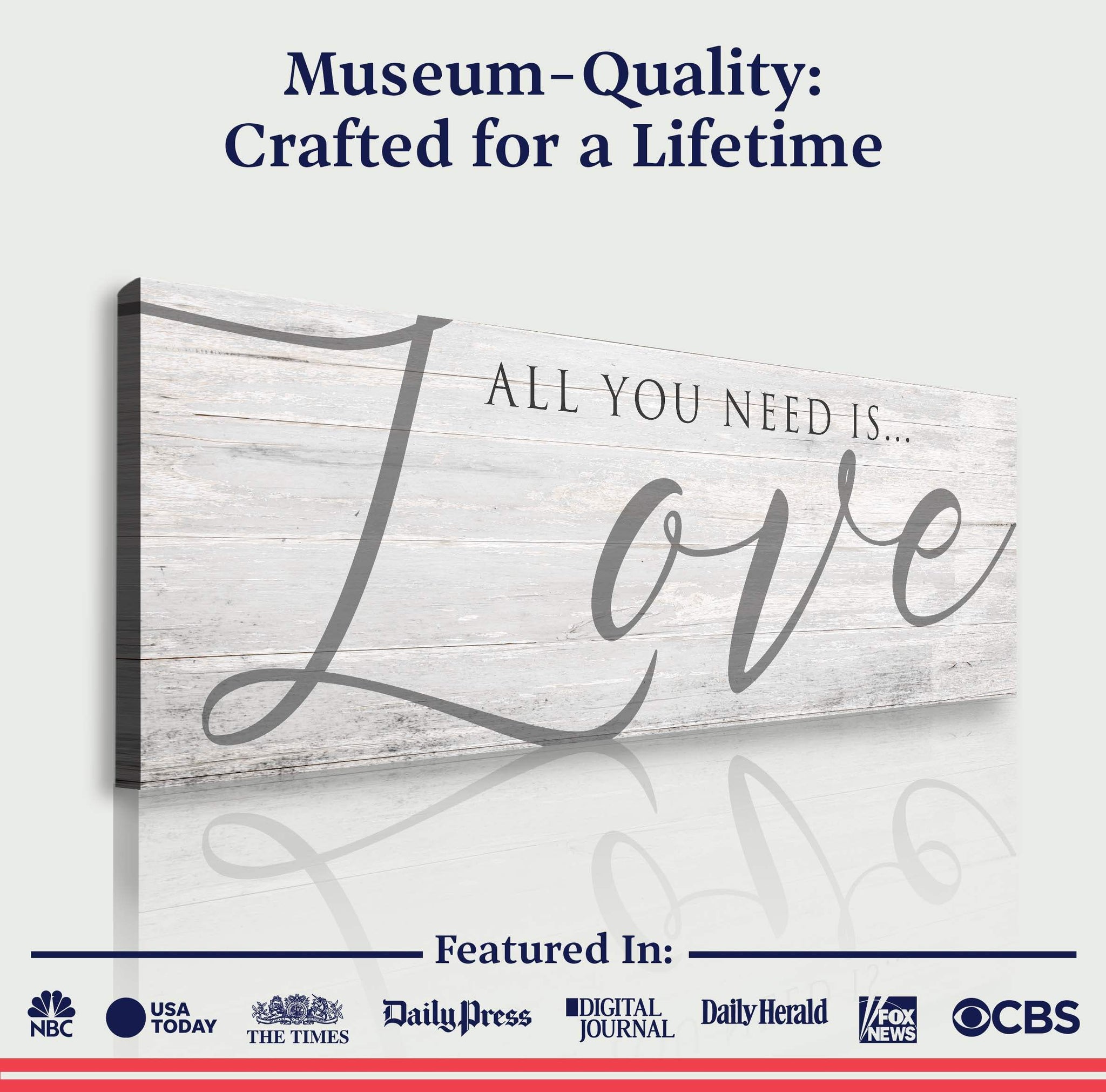All You Need Is Love Sign IV - Tailored Canvases - Flyclothing LLC