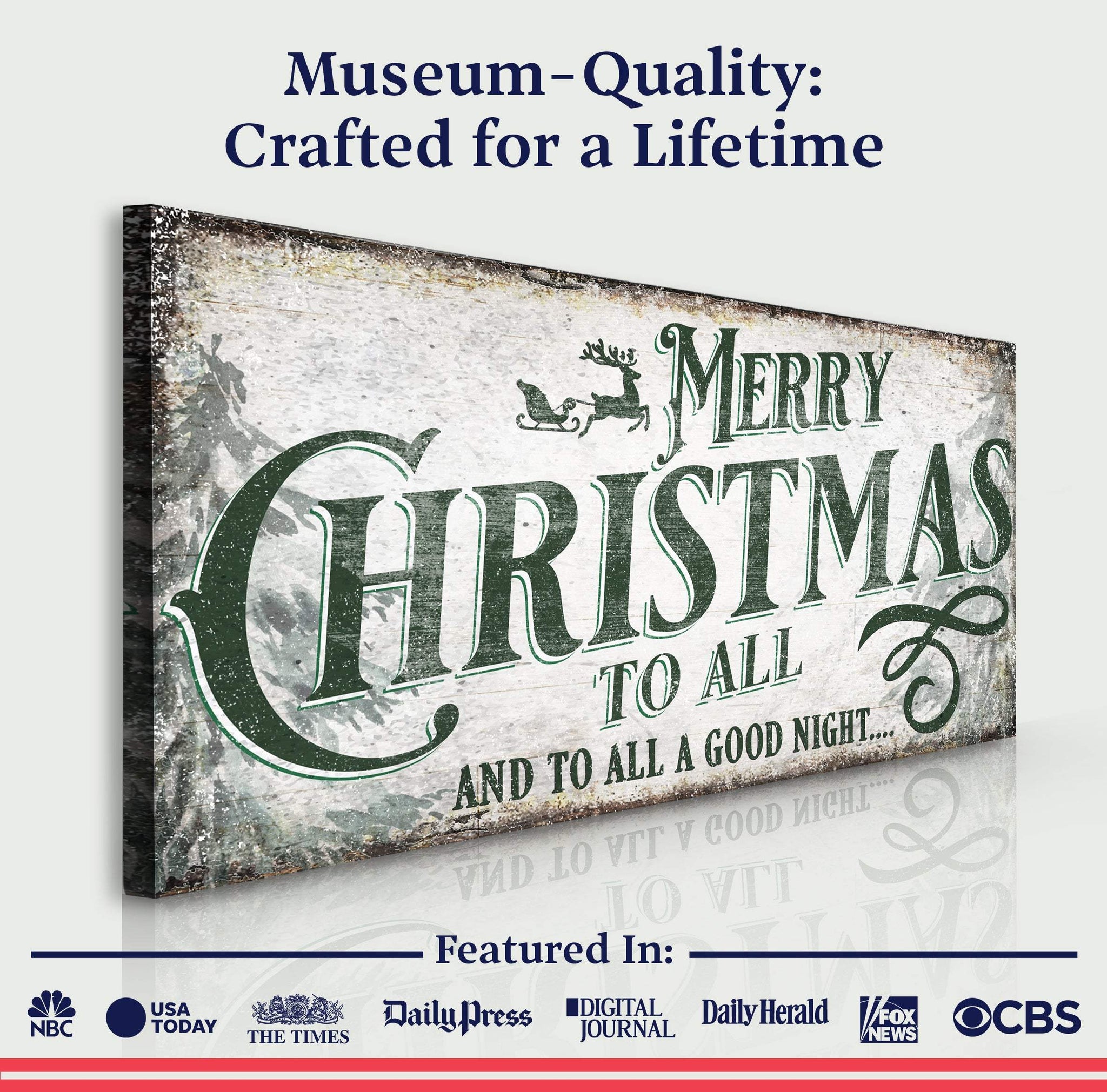 Merry Christmas To All And Goodnight Sign II - Tailored Canvases - Flyclothing LLC