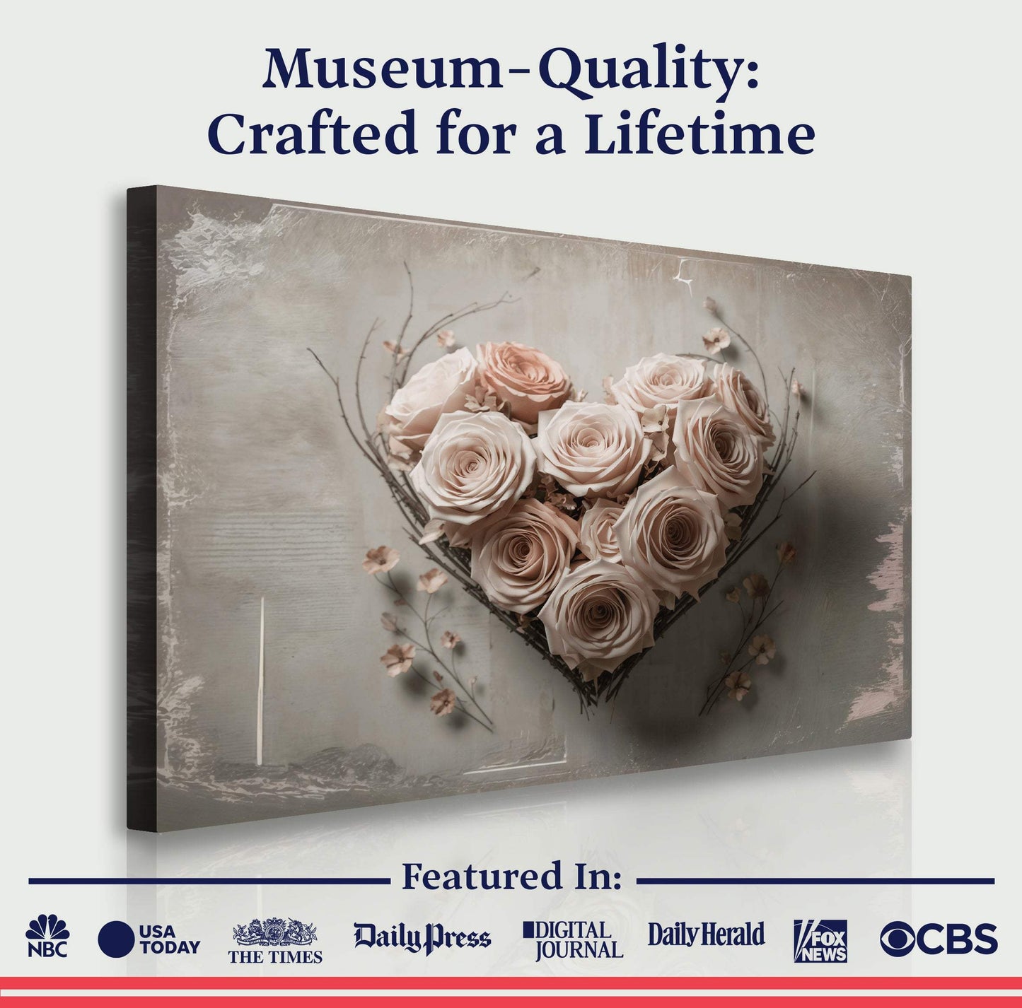 Floral Heart Wall Art - Tailored Canvases - Flyclothing LLC