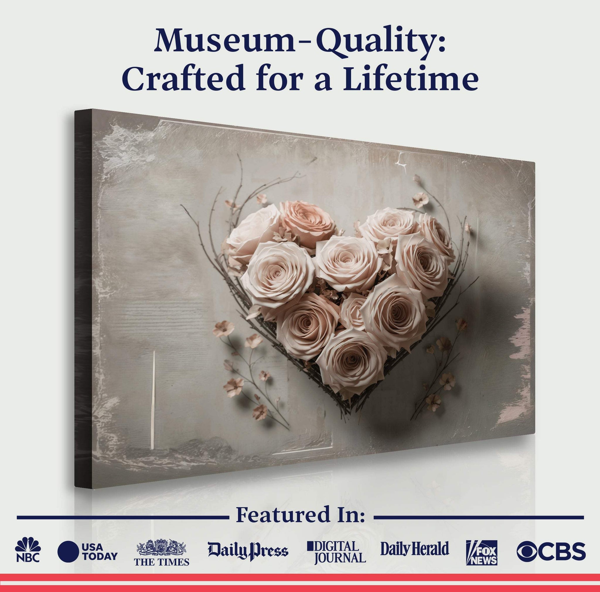 Floral Heart Wall Art - Tailored Canvases - Flyclothing LLC