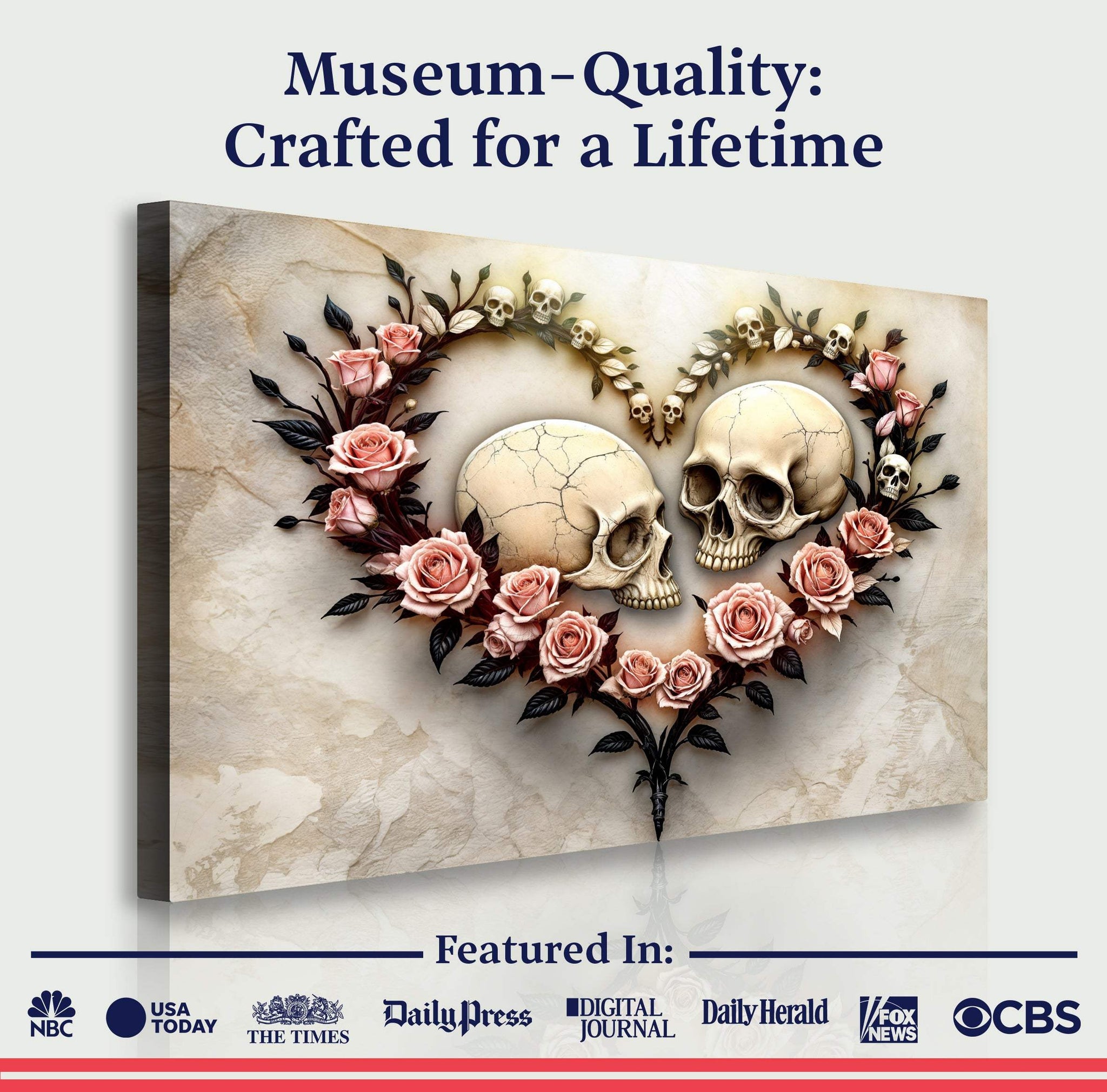 Skull and Flowers Wall Art VI - Tailored Canvases - Flyclothing LLC
